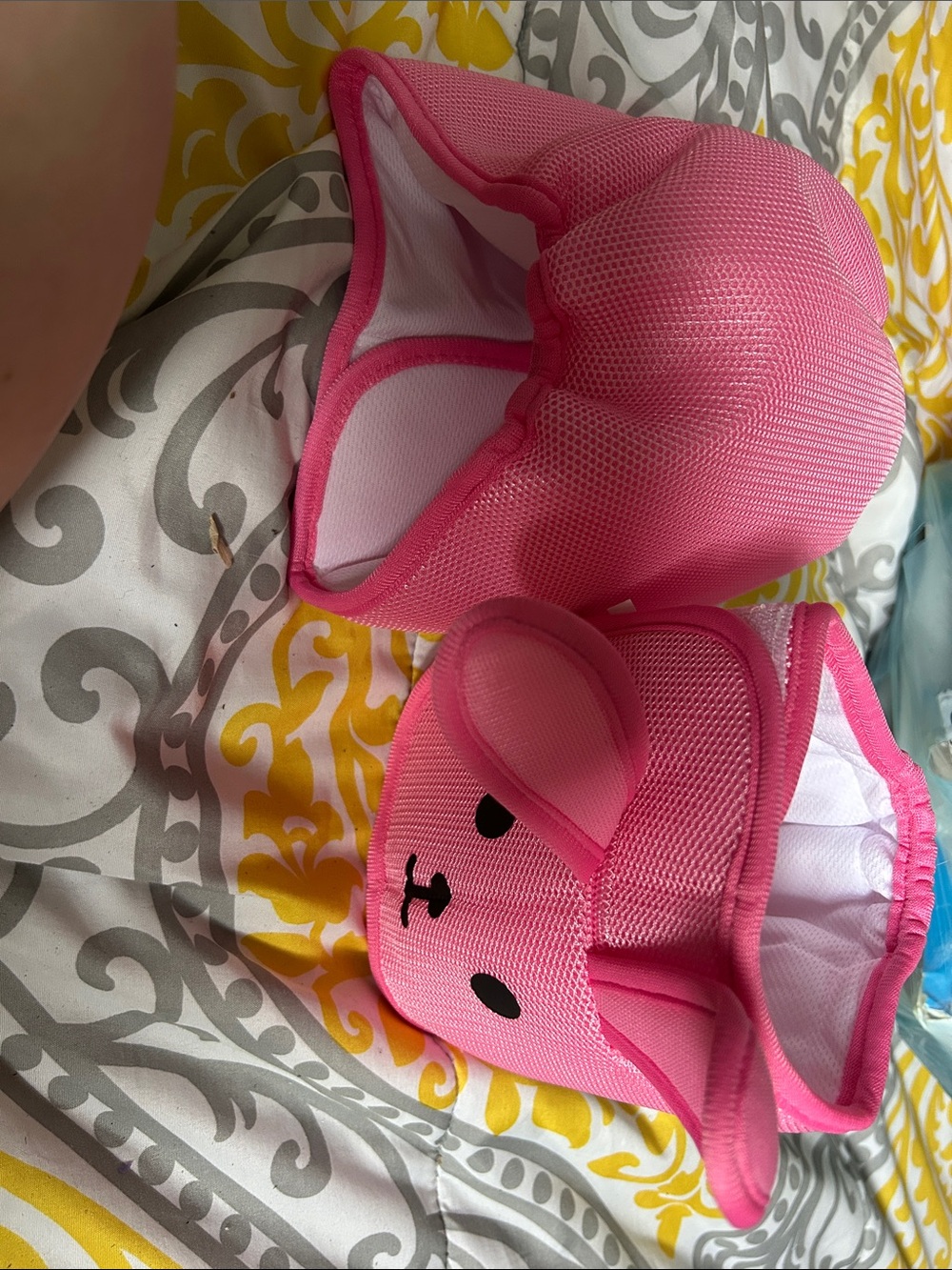 Kids Bunny Bath Mitt — Pink Mesh